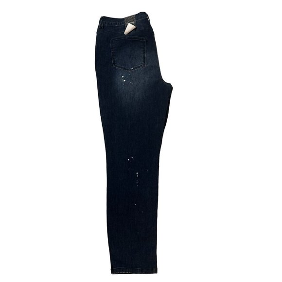 NWT MASSINI Jeans Women's Tapered Leg Denim Hi-Rise Blue Plus Size 18 - Picture 10 of 12
